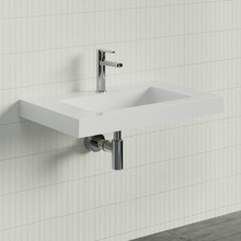Essential Accessible 750mm Gloss White Rectangular Composite Wall Hung Basin